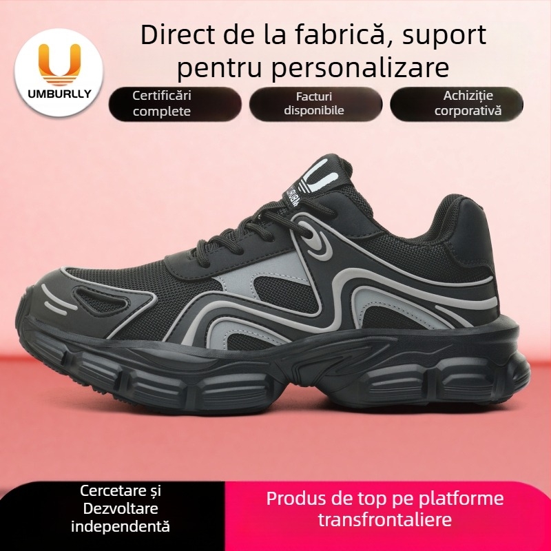 Anbaili pantofi de protecție pentru femei, vârf din oțel, suprafața Flyknit, antișoc și anti-perforație, design cu gleznă joasă