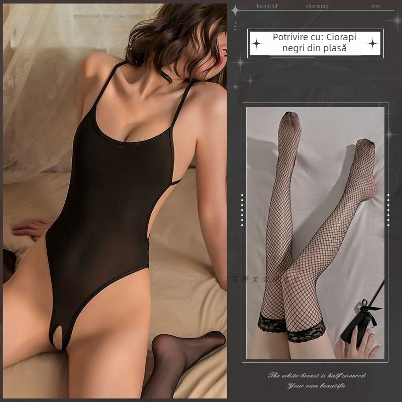 Body feminin cu deschidere în zona intimă, poliester, 90–95% poliester, stil rolu: marinar/iepuraș