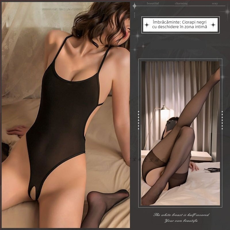 Body feminin cu deschidere în zona intimă, poliester, 90–95% poliester, stil rolu: marinar/iepuraș