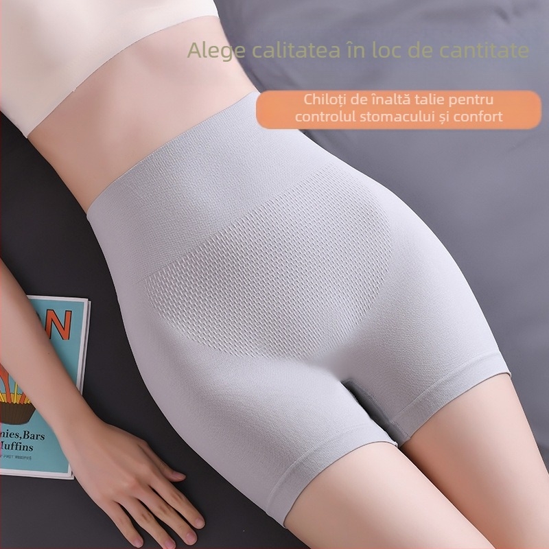 Boxeri fără cusături pentru femei, talie înaltă, design 3D honeycomb, material nylon, căptușeală din bumbac în zona inghinală, ridicare șolduri și modelare abdomenului