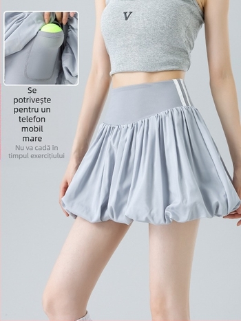 Fustă cu talie înaltă, model bujor pentru golf și tenis – material elastic, vară, 2025
