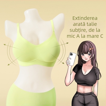 Sutien Push-Up fără fir — material nylon; căptușeală nylon; cupe subțiri turnate; bretele fixe duble; închidere la spate cu patru rânduri de cârlige