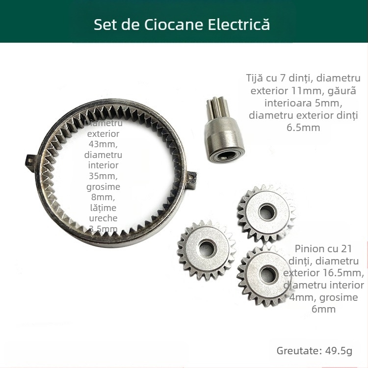 Kit cap pentru șurubelniță electrică Dayi 2106 fără perii — capac din plastic, inel din dinți și set de dinți