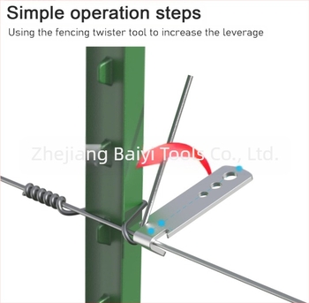 BY-90 răsucitor pentru sârmă de gard cu clemă în formă de T – unealtă de tensionare a sârmei pentru grădină și pădure, 50 g