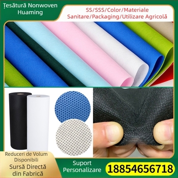 Țesătură PP spunbond nețesută – 100% polipropilenă, proces de formare prin spinning, standard GB, potrivită pentru materiale medicale și igienice, căptușală pentru îmbrăcăminte, textile de casă și ambalare