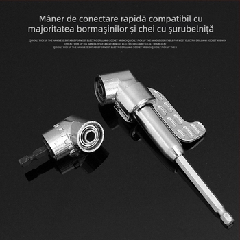 Articulația universală de 105° cu mâner pentru rotirea capului de șurubelniță — oțel rapid, BODUN Shield, gata pentru etichetare privată