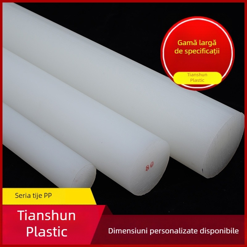 Tijă din plastic PP cu secțiune circulară, pentru prelucrarea rulmenților, a angrenajelor și a fitingurilor de conducte