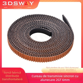 Bandă de sincron GT2 pentru imprimante 3D – PU armată cu sârmă de oțel, pas 2GT, 3dsway