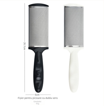 Baifei fișier pedichiură din oțel inoxidabil și plastic pentru îndepărtarea pielii moarte, formă ovală a pietrei pentru picioare, greutate 95 g, ambalaj 300 bucăți, etichetă privată disponibilă