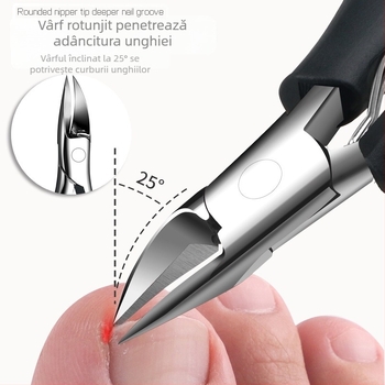FMBC set îngrijire a unghiilor: clește pentru unghii și pensetă pentru cuticule, plastic + oțel inoxidabil, portabil, 70 g net, ambalaj 100 buc