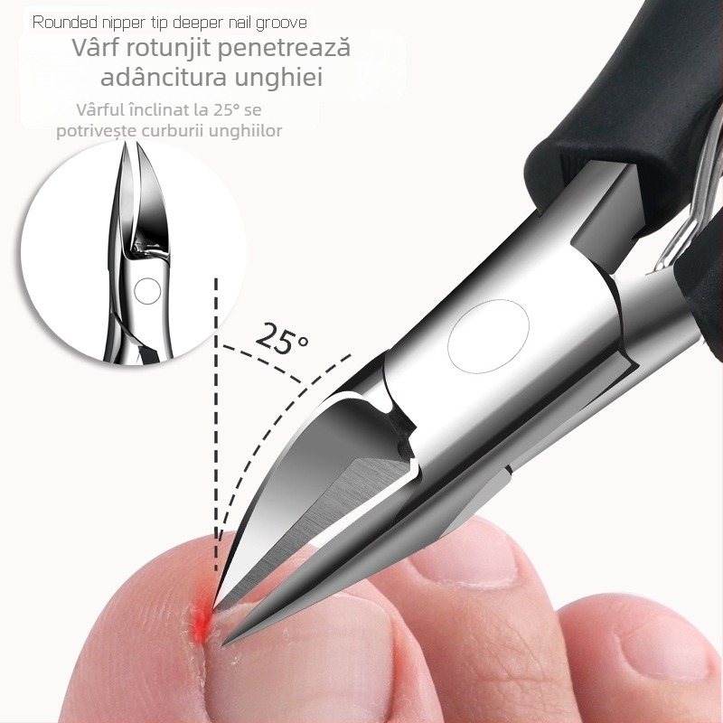 FMBC set îngrijire a unghiilor: clește pentru unghii și pensetă pentru cuticule, plastic + oțel inoxidabil, portabil, 70 g net, ambalaj 100 buc