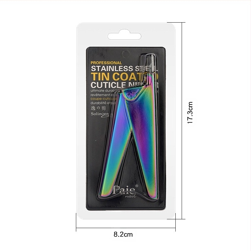 Monika Nails Foarfece de unghii – oțel inoxidabil, lamă într-o singură linie, design franțuz U, pentru modelarea unghiilor artificiale