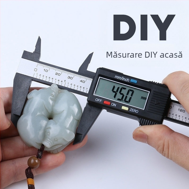 Caliper Vernier pentru uz casnic, instrument compact de măsurare pentru brățări din jad, corp din plastic
