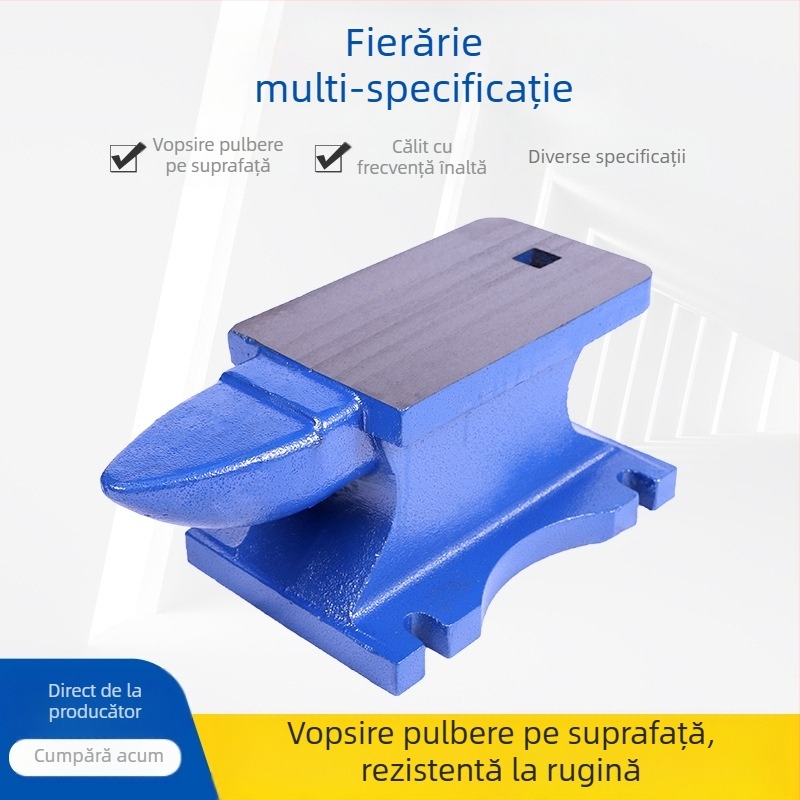 Mini nicovală din fontă pentru întreținerea mașinilor de găurit, marcă Seri, cu stabilitate la prindere.