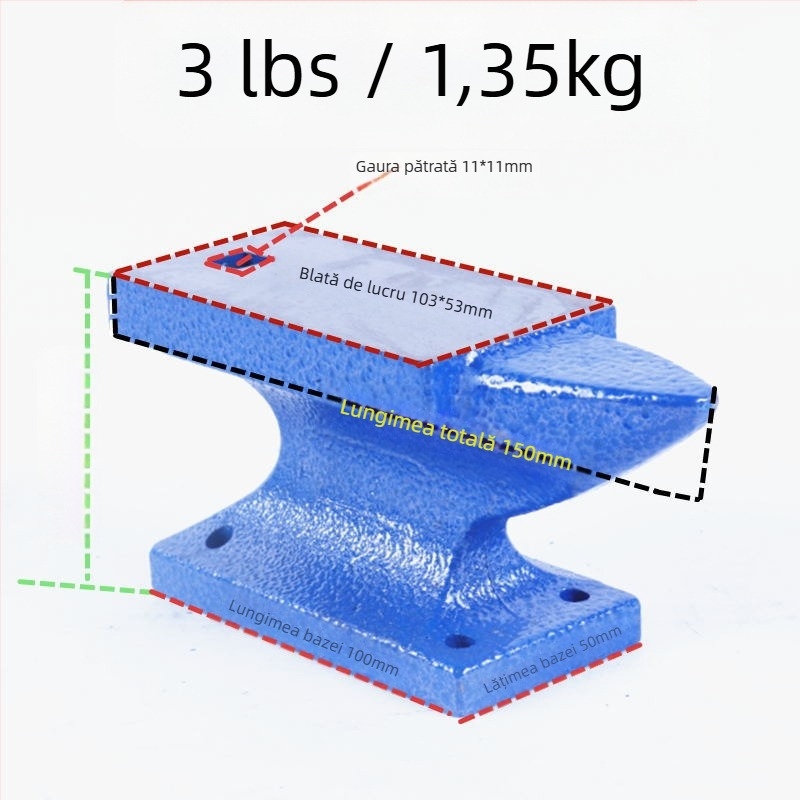 Mini nicovală din fontă pentru întreținerea mașinilor de găurit, marcă Seri, cu stabilitate la prindere.