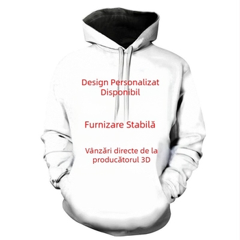 Pulover bărbătesc cu mânecă lungă, imprimeu geometric în stele pe țesătură milk silk și poliester, croială mulată, guler rotund, casual
