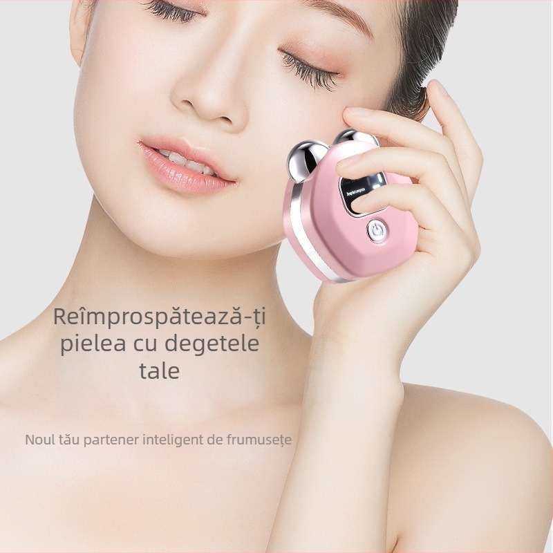 Dispozitiv de masaj pentru întregul corp cu EMS microcurent și roller dublu, compresie caldă, încărcare USB, corp din ABS, 50 g