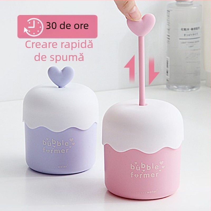 Spumător manual pentru față – recipient portabil de spumare, PP, capac inclus, ambalaj 120, etichetă privată disponibilă