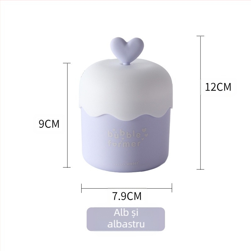 Spumător manual pentru față – recipient portabil de spumare, PP, capac inclus, ambalaj 120, etichetă privată disponibilă