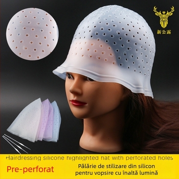 Pălărie de vopsire păr din silicon – design cu o singură gaură, gaură rotundă, capac de vopsire păr; Brand New Public Dew