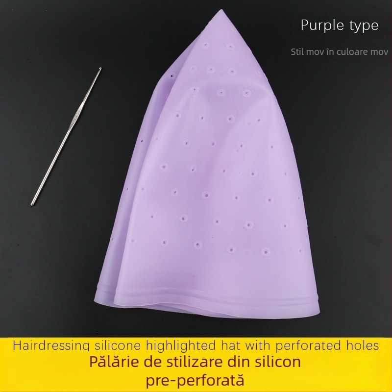 Pălărie de vopsire păr din silicon – design cu o singură gaură, gaură rotundă, capac de vopsire păr; Brand New Public Dew