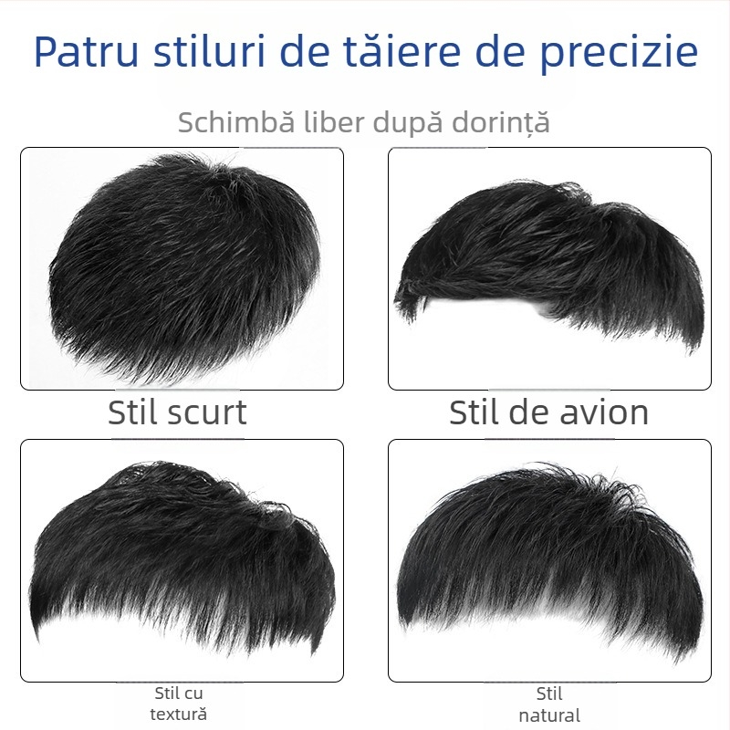 Păr bărbați din păr real cu mecanism, lungime scurtă, poate fi vopsit și tratat prin perm, acoperă chelia
