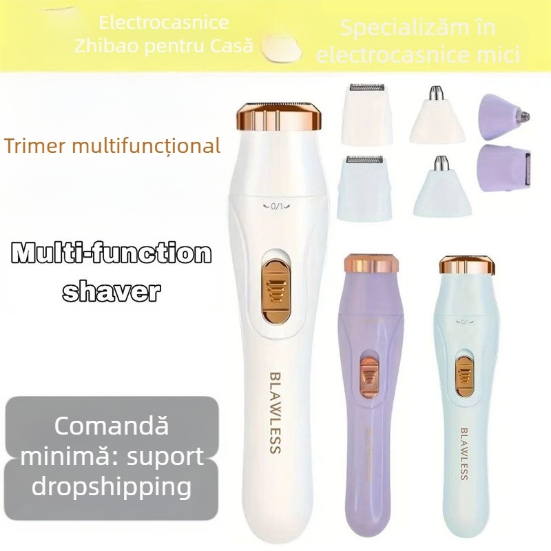 Aparat de ras electric 3 în 1 cu trimmer pentru sprâncene și păr în nas, încărcare USB, utilizare umedă și uscată, pentru întreg corpul