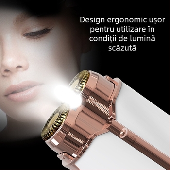Dispozitiv electric de îndepărtare a părului pentru femei, lavabil, alimentare USB, cap de tăiere dual din oțel inoxidabil, model S107, motor cu perii