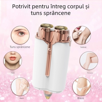 Dispozitiv electric de îndepărtare a părului pentru femei, lavabil, alimentare USB, cap de tăiere dual din oțel inoxidabil, model S107, motor cu perii