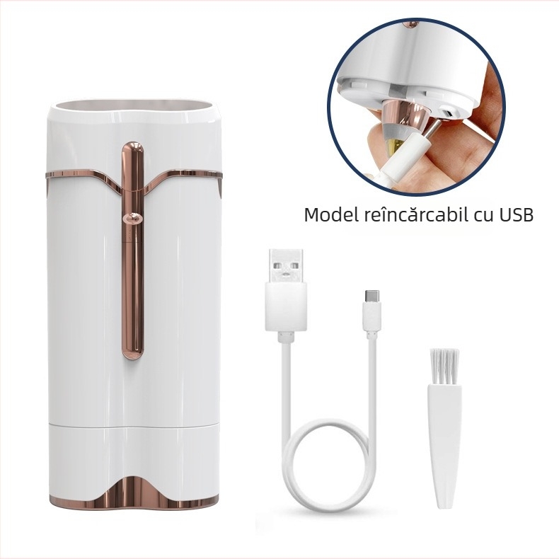 Dispozitiv electric de îndepărtare a părului pentru femei, lavabil, alimentare USB, cap de tăiere dual din oțel inoxidabil, model S107, motor cu perii