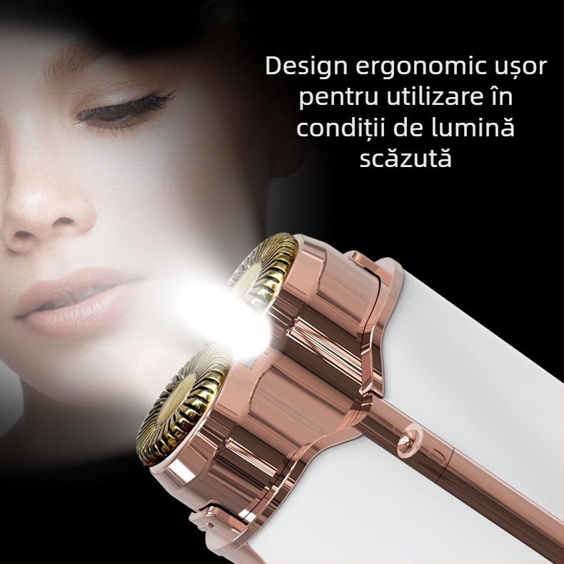 Dispozitiv electric de îndepărtare a părului pentru femei, lavabil, alimentare USB, cap de tăiere dual din oțel inoxidabil, model S107, motor cu perii