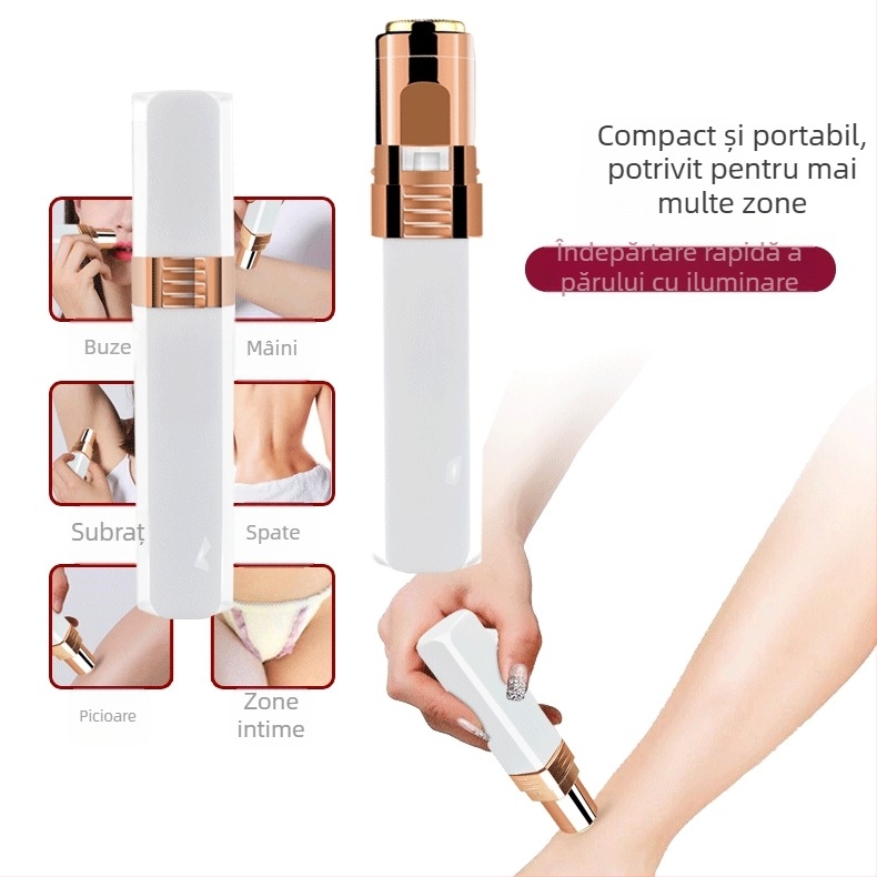 Epilator/mașină de ras electrică cu cap de tăiere din aliaj, corp ABS, alimentare dublă (batere uscată sau electrică), potrivit pentru întreg corpul, CE certificat.