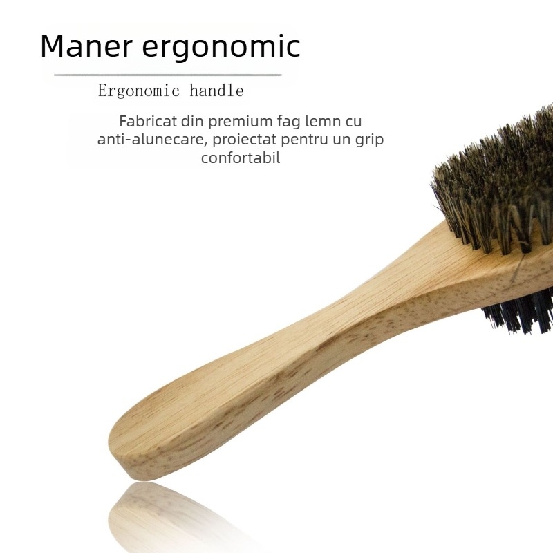 Perie pentru barbă dublă, cu pieptene de modelare – îngrijire și curățare a bărbii, greutate netă 87 g