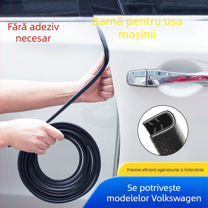 Bandă anti-coliziune pentru uși auto, model U iron, PVC + fier, Heng yurui