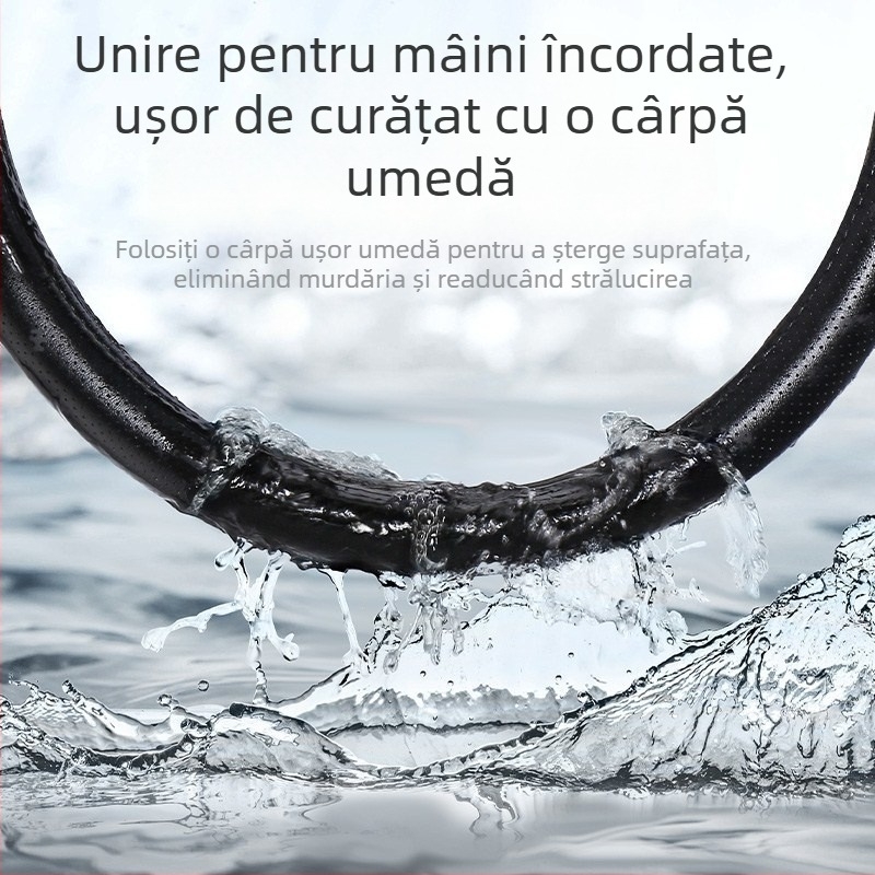 Husa pentru volan din piele, cusută manual, stil sport, potrivire universală