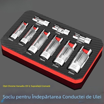 Cheie din oțel crom-vanadiu pentru conducta de injecție diesel, cu priză hexagonală și acces la senzorul de oxigen