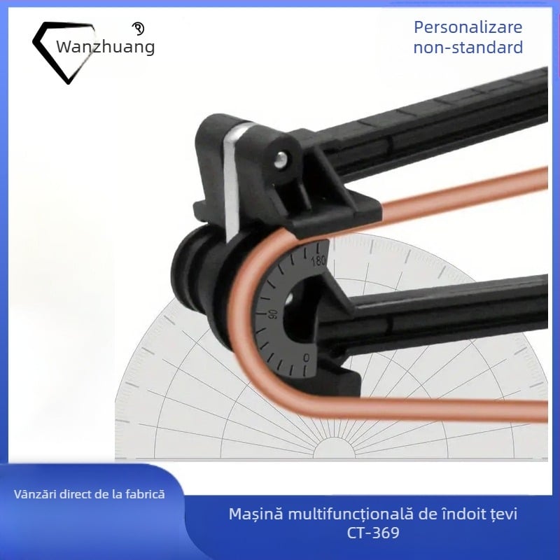 Îndoitor manual de țevi cu patru caneluri pentru țevi din cupru și aluminiu, pentru instalații HVAC