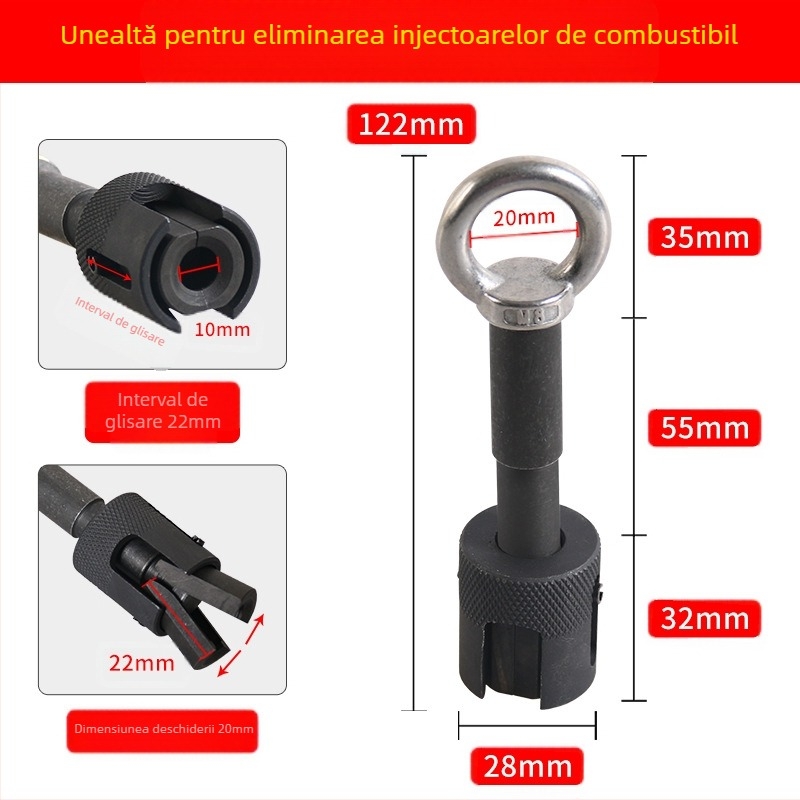 Instrument pentru demontarea injectorului de carburant pentru Range Rover Discovery 5.0 și Jaguar 3.0T, oțel carbon, greutate netă 200 g