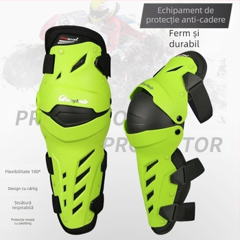 Set de protecție pentru motocicletă cu genunchiere – din două părți, anti-cadere, protecție la vânt, respirabil; Materiale: PVC, nailon, EVA; Unisex; Plimbări de vară