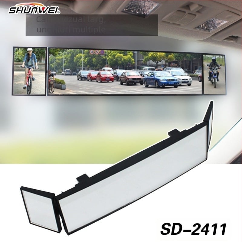 Shunwei oglindă retrovizoare auto cu unghi larg, suprafață curbată în trei secțiuni, model SD-2411