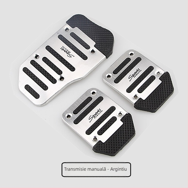 Set pedale auto din aliaj de aluminiu (3 bucăți) pentru transmisie manuală – pedală accelerație, pedală frână, pedală ambreiaj – prelucrare personalizabilă, Inscription