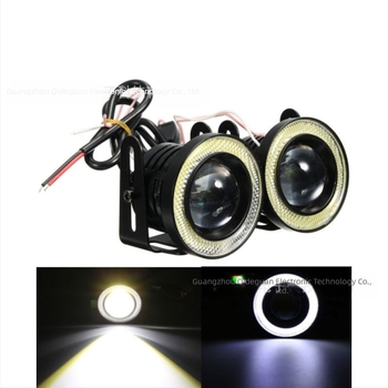Faro LED de ceață COB 30W, Inel Angel Eye, 12V, 3000 lm, 6000–7000K
