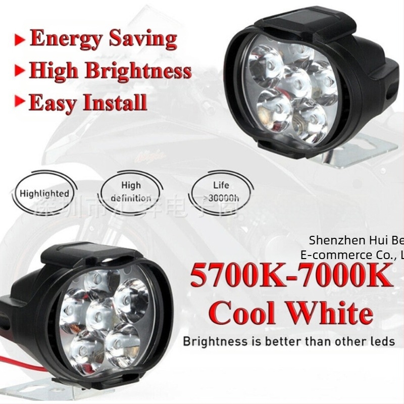 Lampa LED de ceață pentru motocicletă 6LED, 18W, 12-80V, aluminiu