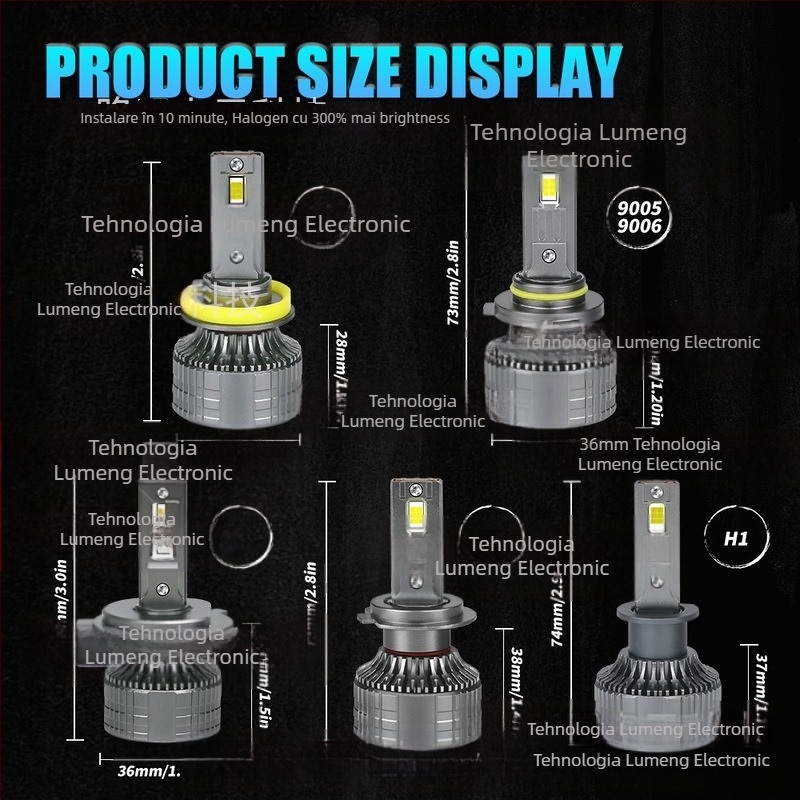 Far LED pentru mașină cu carcasă din aluminiu pentru H4/H7/H11/9005/9006 – 160W, 10-30V, 40000 lm, IP68