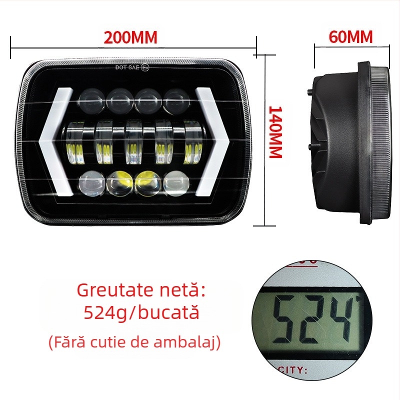 Faroane LED de ceață pentru Jeep Wrangler JK/TJ — 55W, 10-30V, 5000LM, 6000K, 3570 cipuri LED