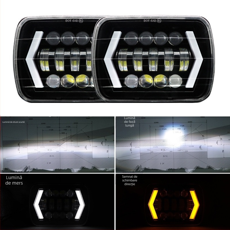 Faroane LED de ceață pentru Jeep Wrangler JK/TJ — 55W, 10-30V, 5000LM, 6000K, 3570 cipuri LED