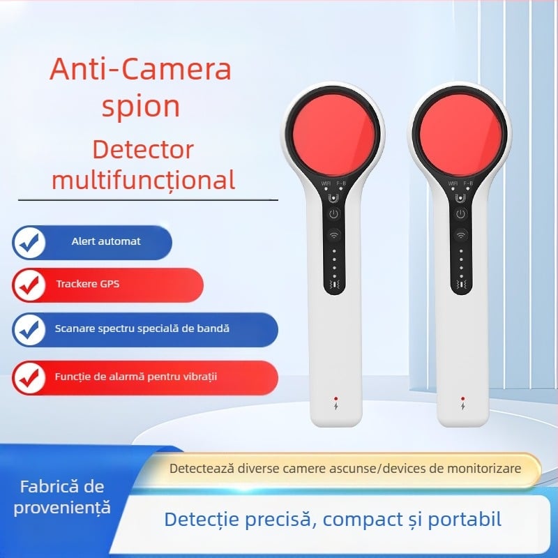 Detector multifuncțional de camere cu detectare semnal infraroșu, camere ascunse și anti-spionaj, portabil - Yuwo y3pro