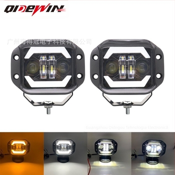 Proiector LED pentru motocicletă cu lentilă bifocală, lumină integrată pentru distanță și apropiere, 40W, 12-24V, 4000 lm, corp din aliaj de aluminiu, potrivire universală