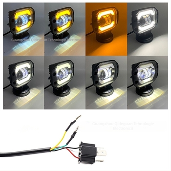 Proiector LED pentru motocicletă cu lentilă bifocală, lumină integrată pentru distanță și apropiere, 40W, 12-24V, 4000 lm, corp din aliaj de aluminiu, potrivire universală