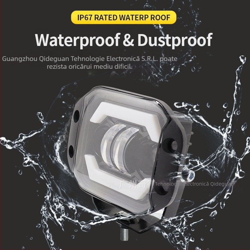 Proiector LED pentru motocicletă cu lentilă bifocală, lumină integrată pentru distanță și apropiere, 40W, 12-24V, 4000 lm, corp din aliaj de aluminiu, potrivire universală